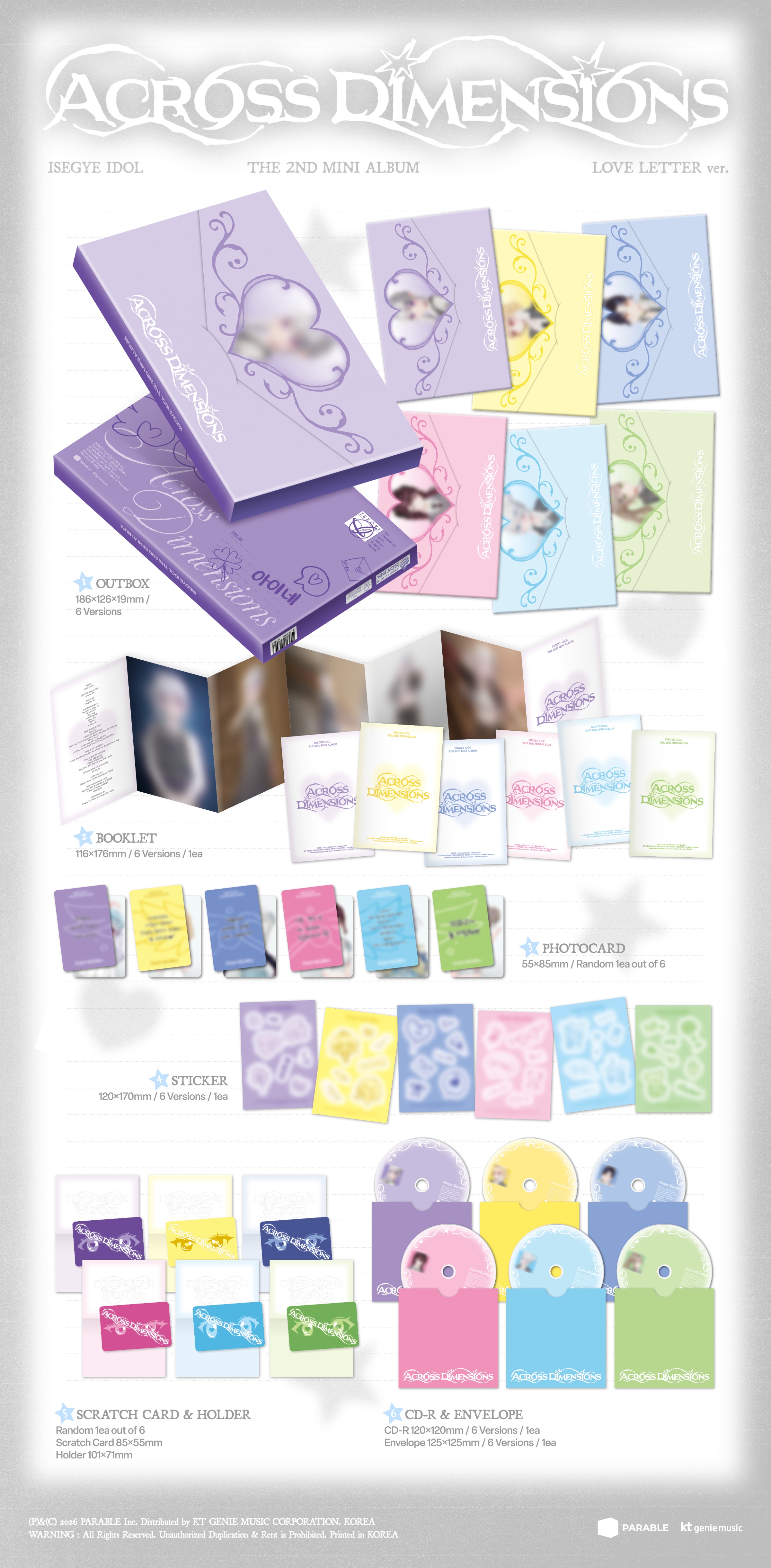 이세계아이돌 The 2nd Mini Album [Across Dimensions] (LOVE LETTER ver ...